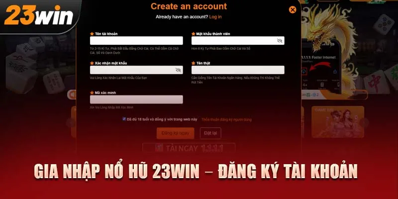 Đăng ký siêu tốc – Vào chơi ngay!