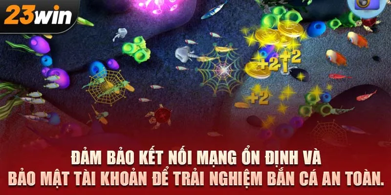 Đảm bảo kết nối mạng ổn định và bảo mật tài khoản để trải nghiệm bắn cá an toàn.